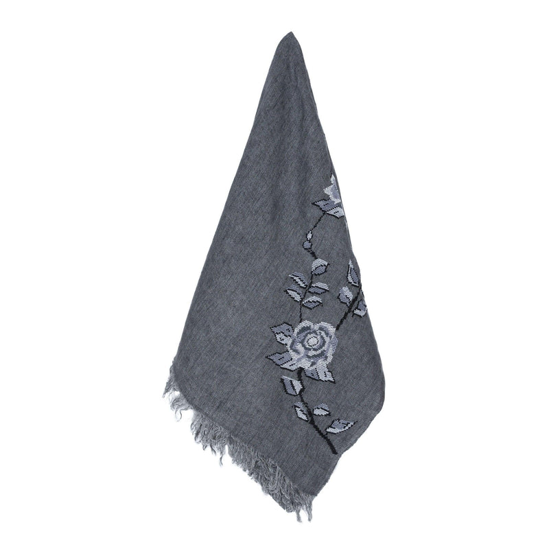 GRAY LINEN SHAWL STORM GRAY HANA ROSE
