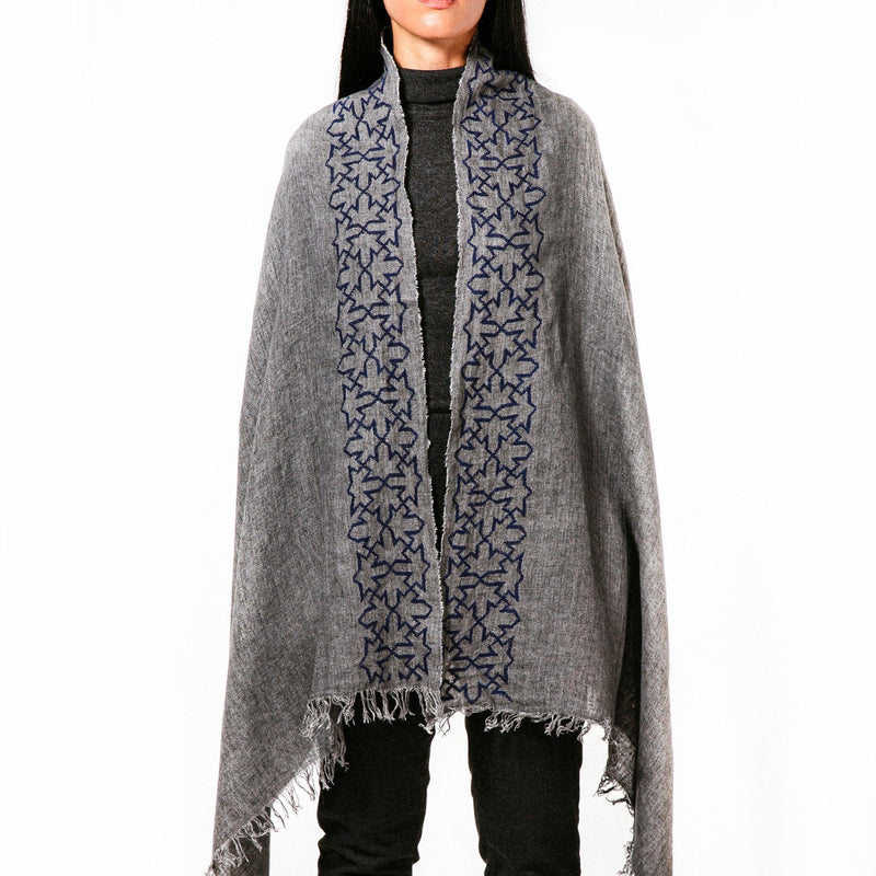 GRAY LINEN SHAWL SULTAN HAN®