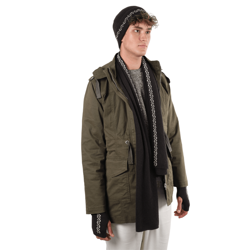 BROWN CASHMERE SCARF | WAVES