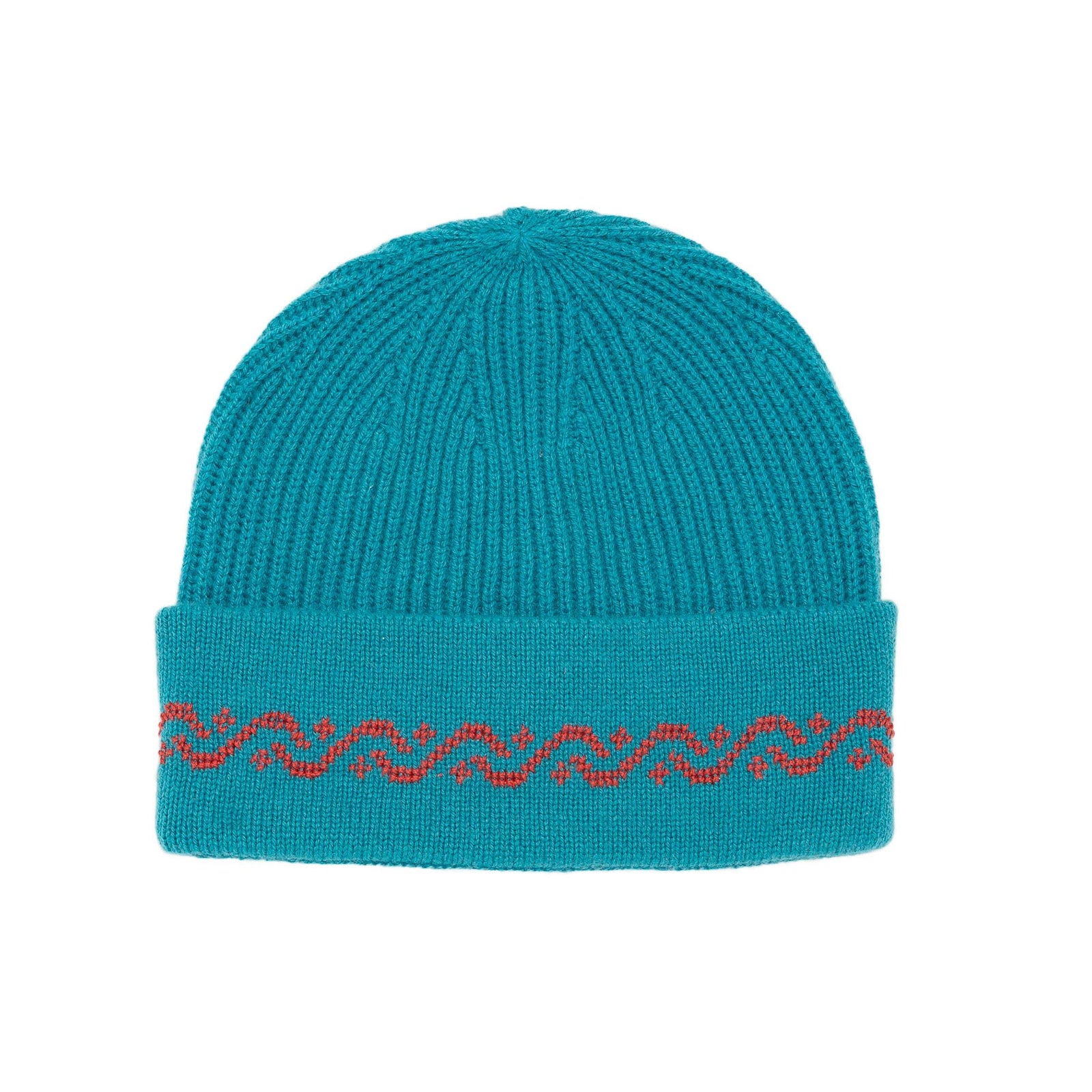 TEAL CASHMERE BEANIE | WAVES