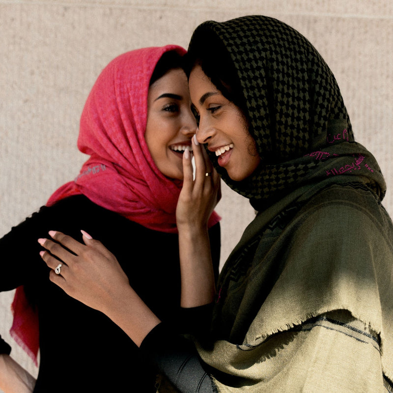 KHAKI MERINO WOOL & SILK IBN BATTUTA KEFFIYEH