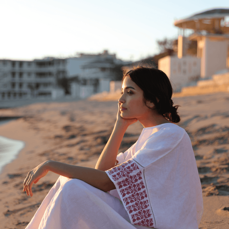 CATALINA LINEN LONG DRESS | SINEAD