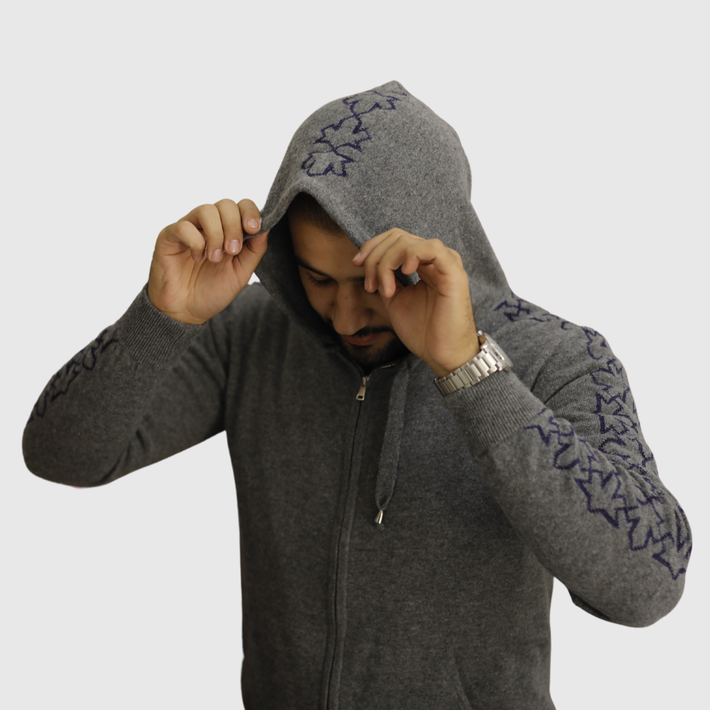 一流の品質 CUT CLASSIC | HOODIE ZIPPER CASHMERE GRAY RIBBED AND CUFFS ジャケット・アウター