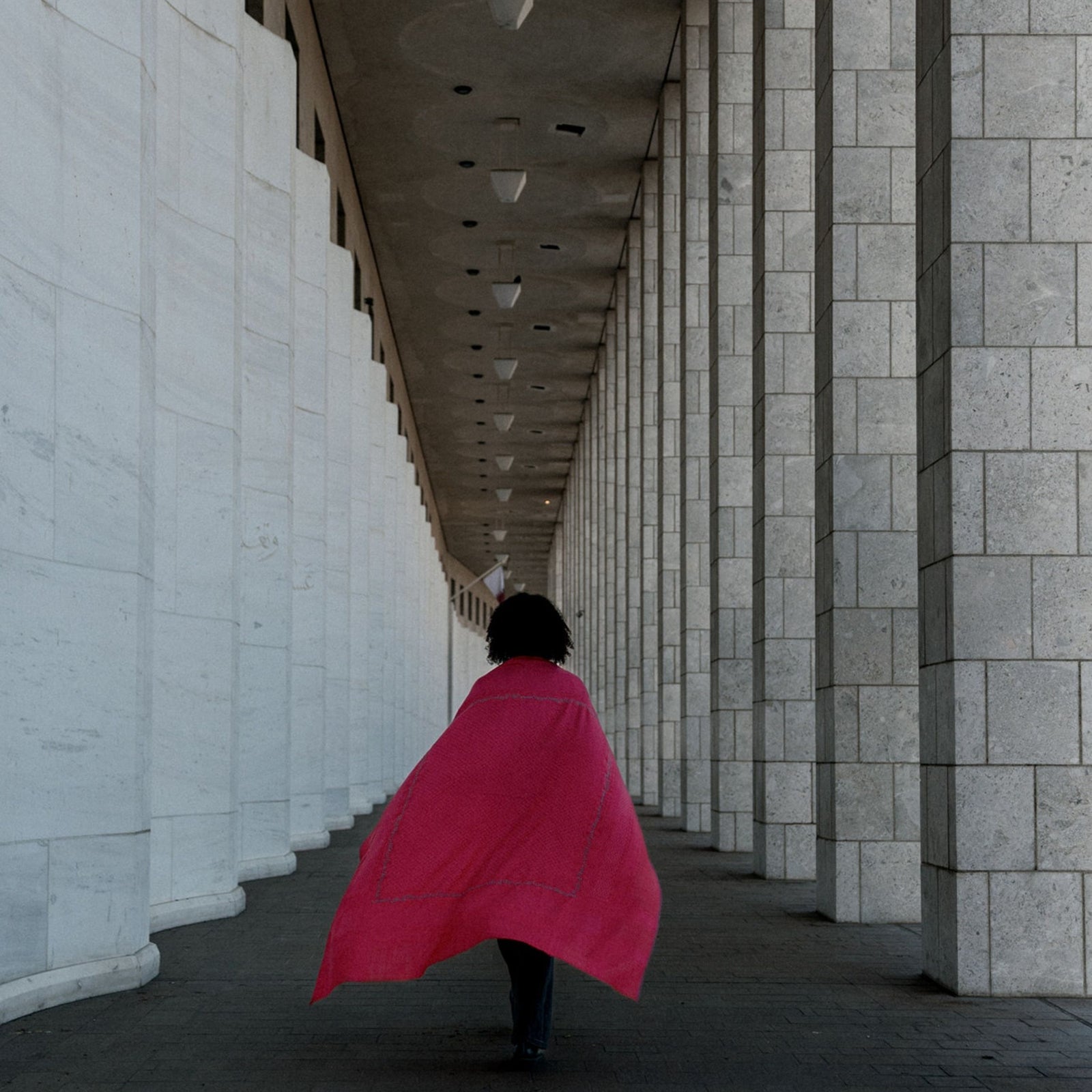 PINK MERINO WOOL & SILK IBN BATTUTA KEFFIYEH