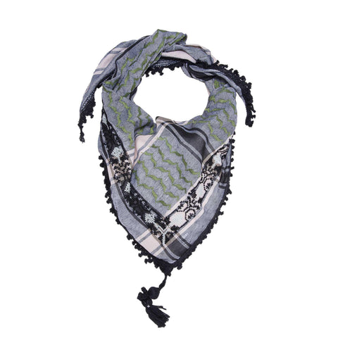 MAY BLACK & WHITE FLAME KEFFIYEH