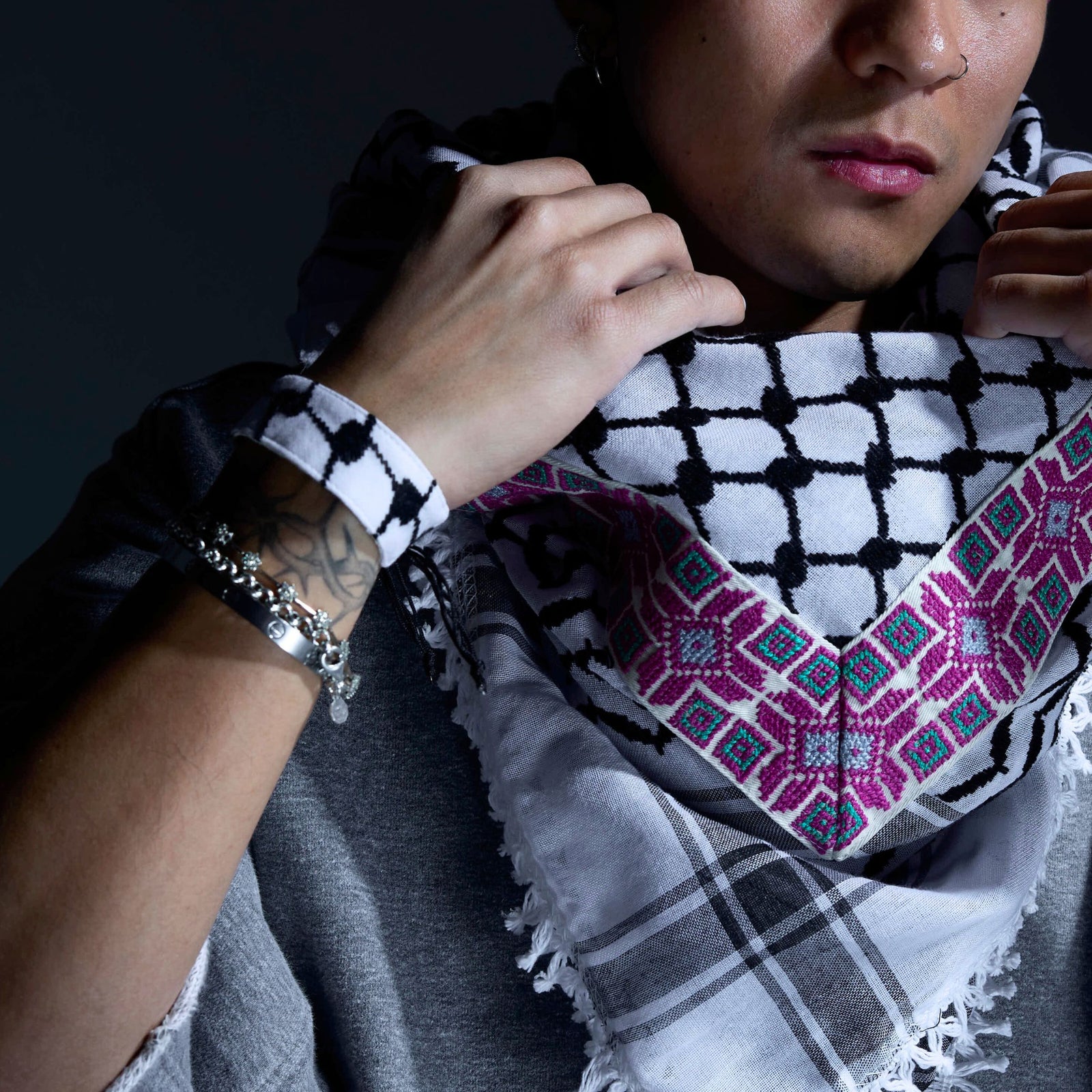 KEFFIYEH EMBROIDERED BRACELET