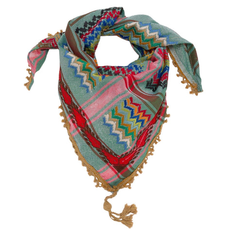 LINDA RED & WHITE CROSS KEFFIYEH