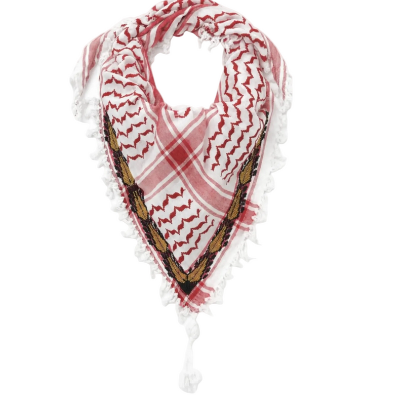 MINI RED & WHITE FLAME COTTON KEFFIYEH