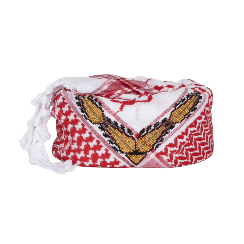 MAY RED & WHITE COTTON FLAME KEFFIYEH
