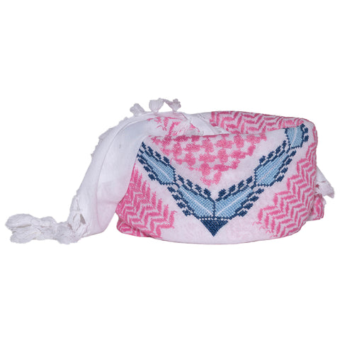 LINDA BLACK & WHITE CROSS KEFFIYEH