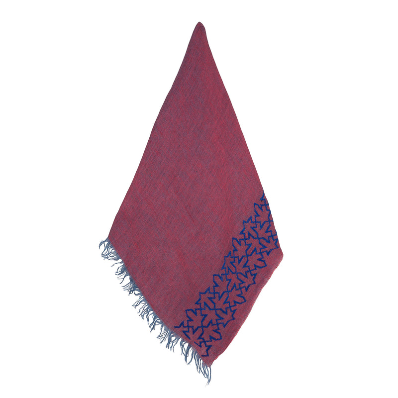 RED LINEN SHAWL BLUE SULTAN HAN