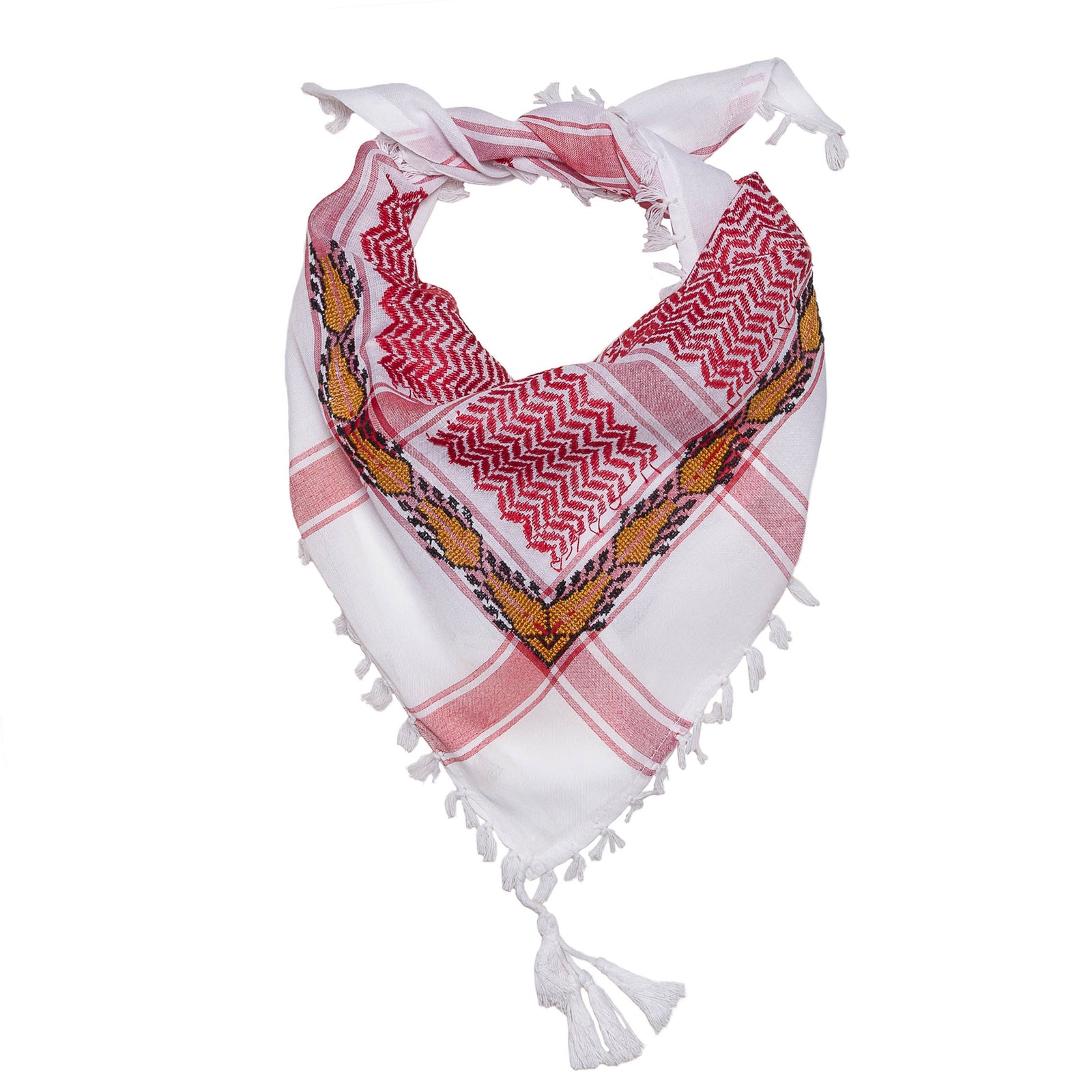 MINI RED & WHITE FLAME COTTON KEFFIYEH