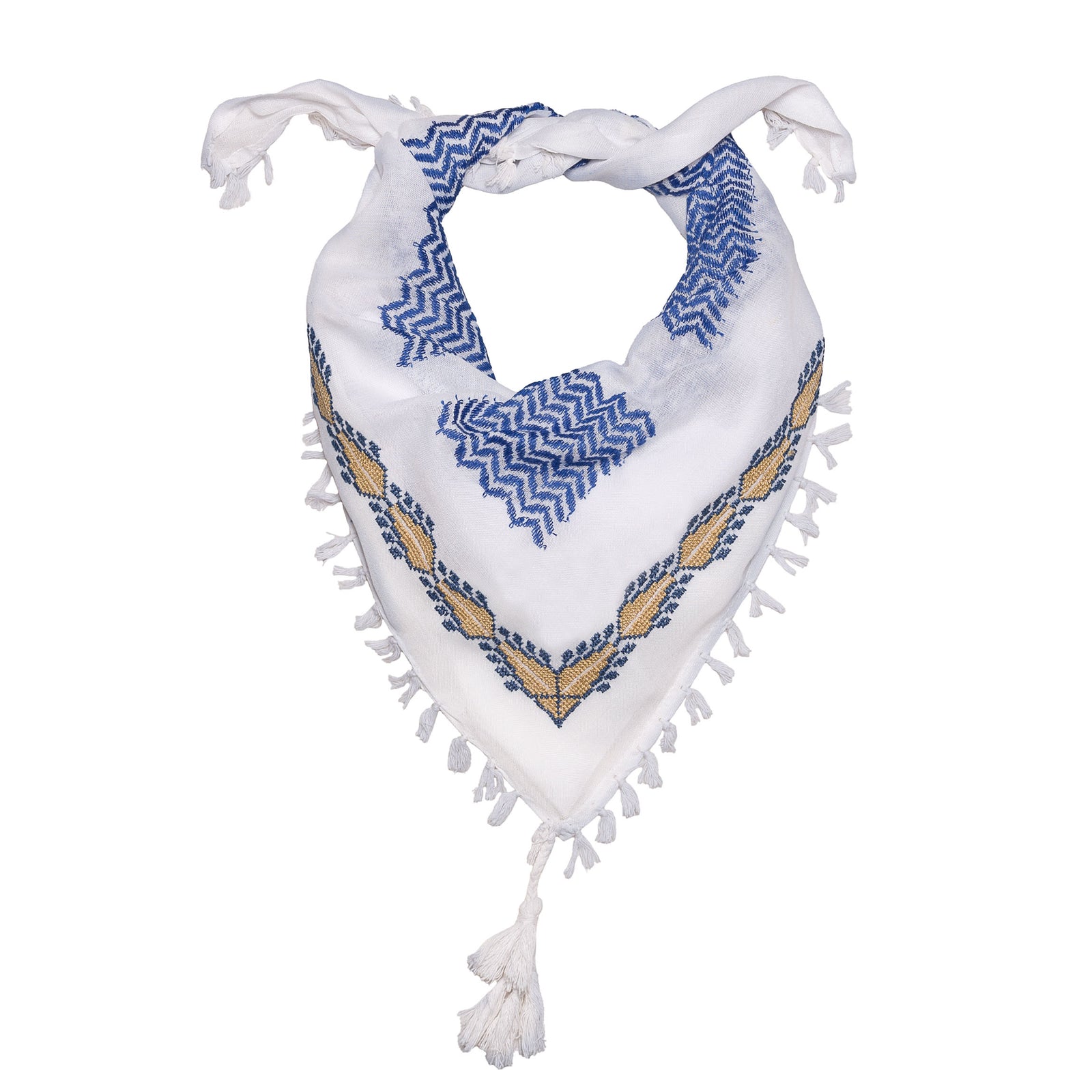 MINI BLUE & WHITE FLAME COTTON KEFFIYEH