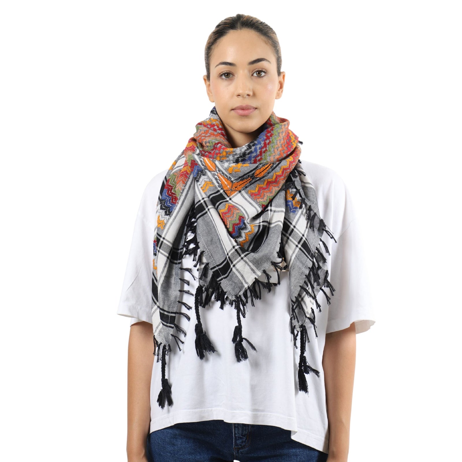 *OLD* Multicolor Cotton Black Keffiyeh