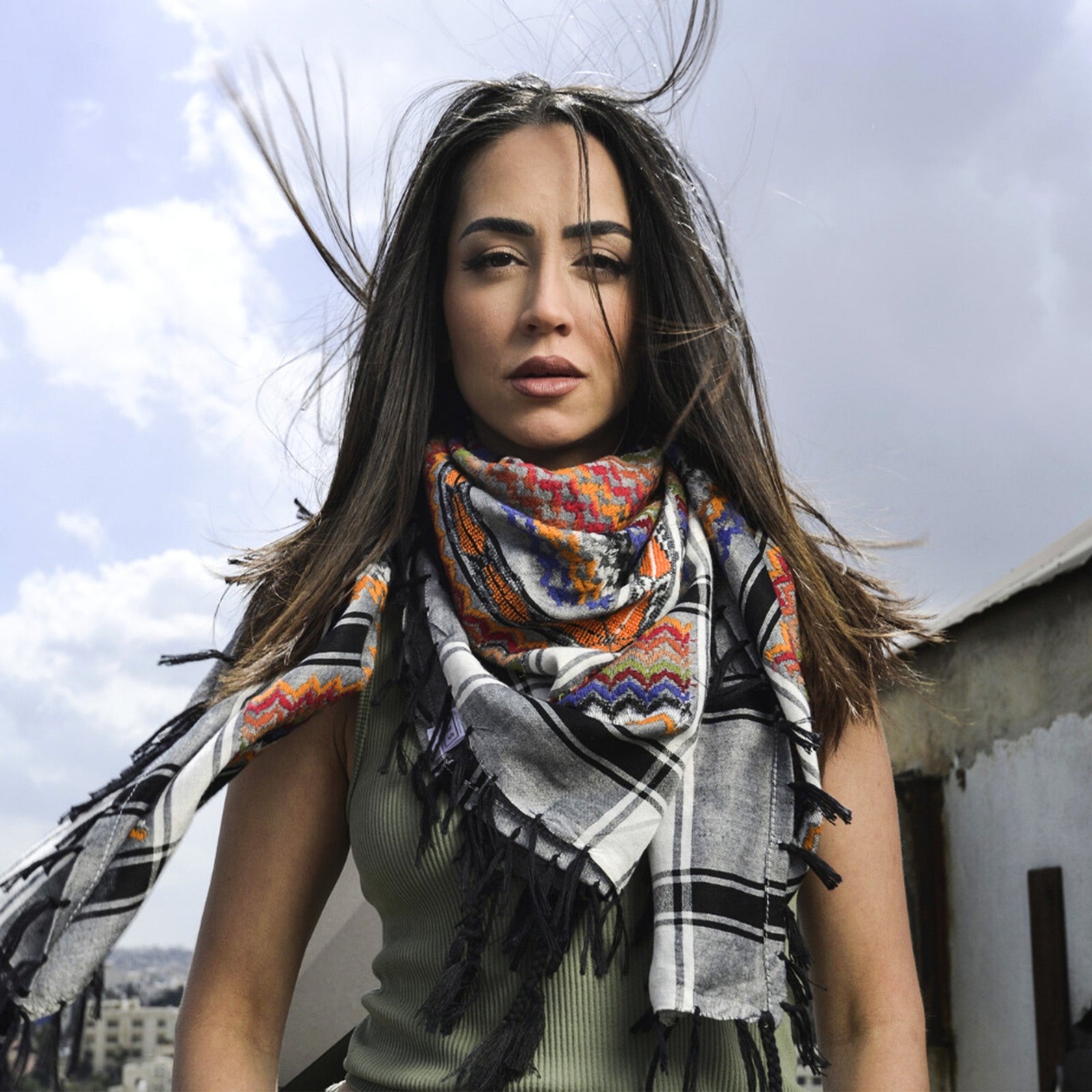*OLD* Multicolor Cotton Black Keffiyeh