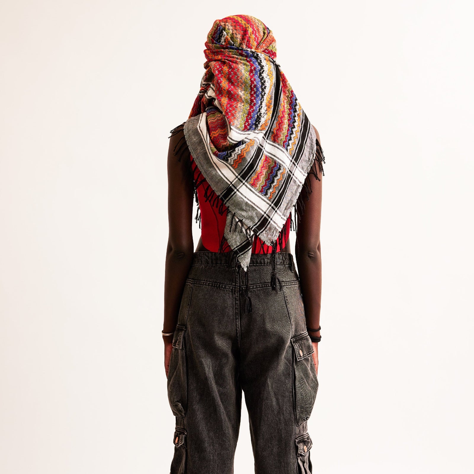 *OLD* Multicolor Cotton Black Keffiyeh