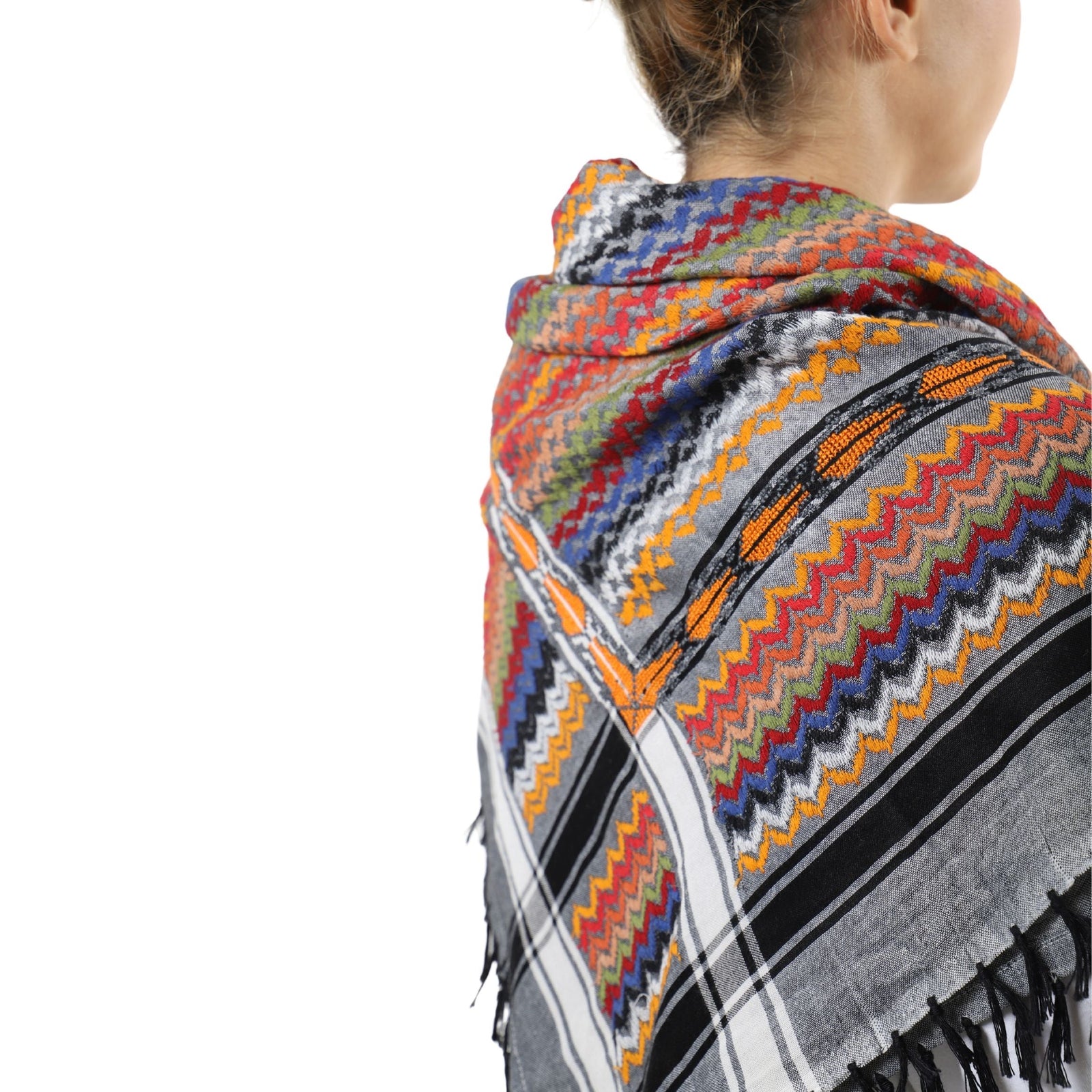 *OLD* Multicolor Cotton Black Keffiyeh