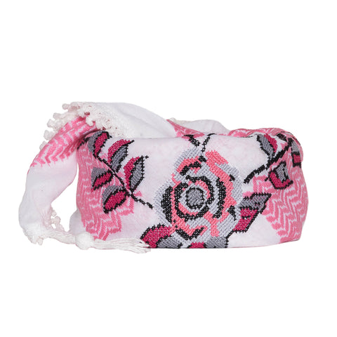 LINDA BLACK & WHITE CROSS KEFFIYEH