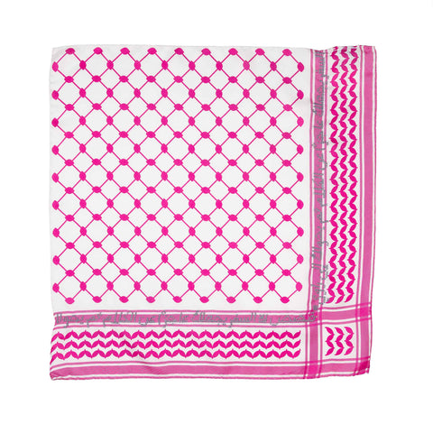 MINI BLUE & WHITE ROSE COTTON KEFFIYEH