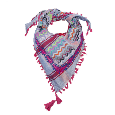 MINI BLACK & WHITE FLAME COTTON KEFFIYEH