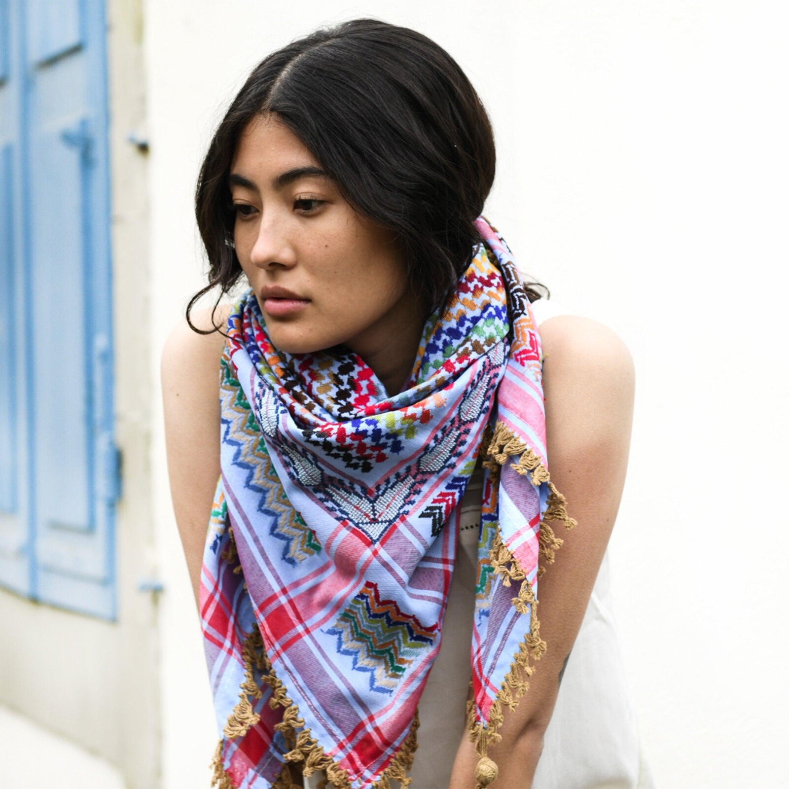 Buy Keffiyeh brown and beige Palestinian scarf