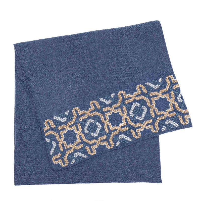  NOTTE BLUE CASHMERE SHAWL