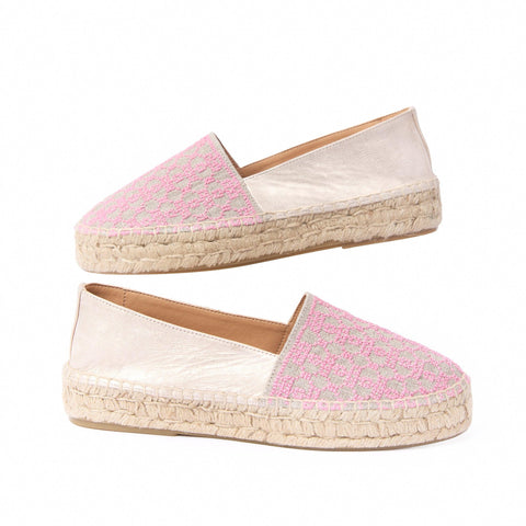 LINEN ESPADRILLES BEEHIVE BABY PINK