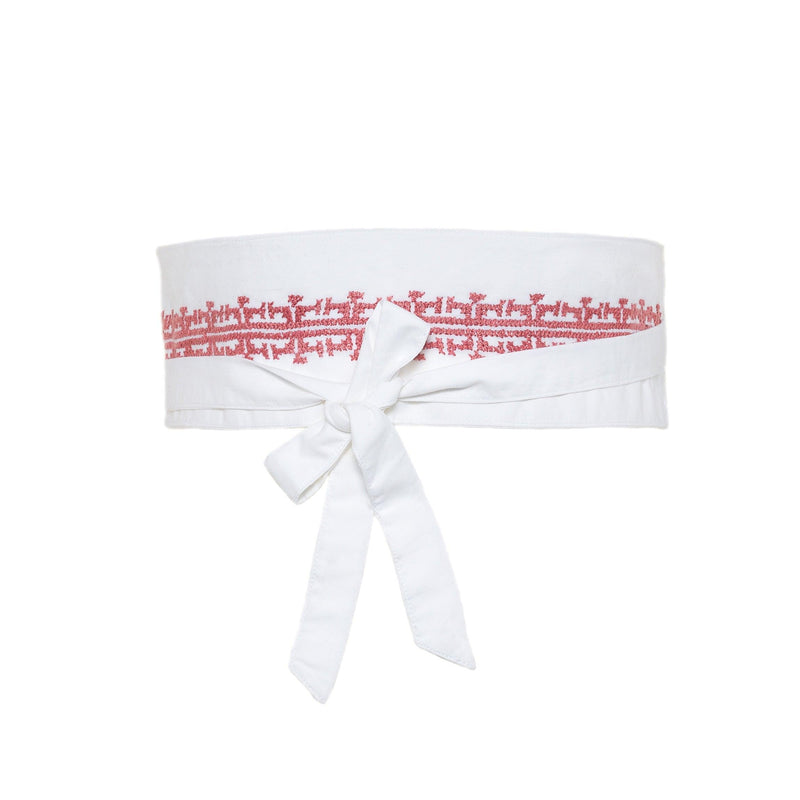 WHITE COTTON OBI BELT